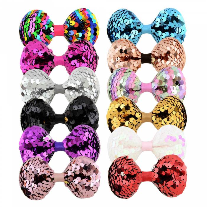 Free Shipping Popular Sequins Paillette Baby Hairbows Clip For Baby Girls,Hair Bows For Girls Hair